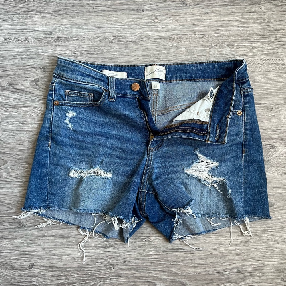 High rise midi shorts